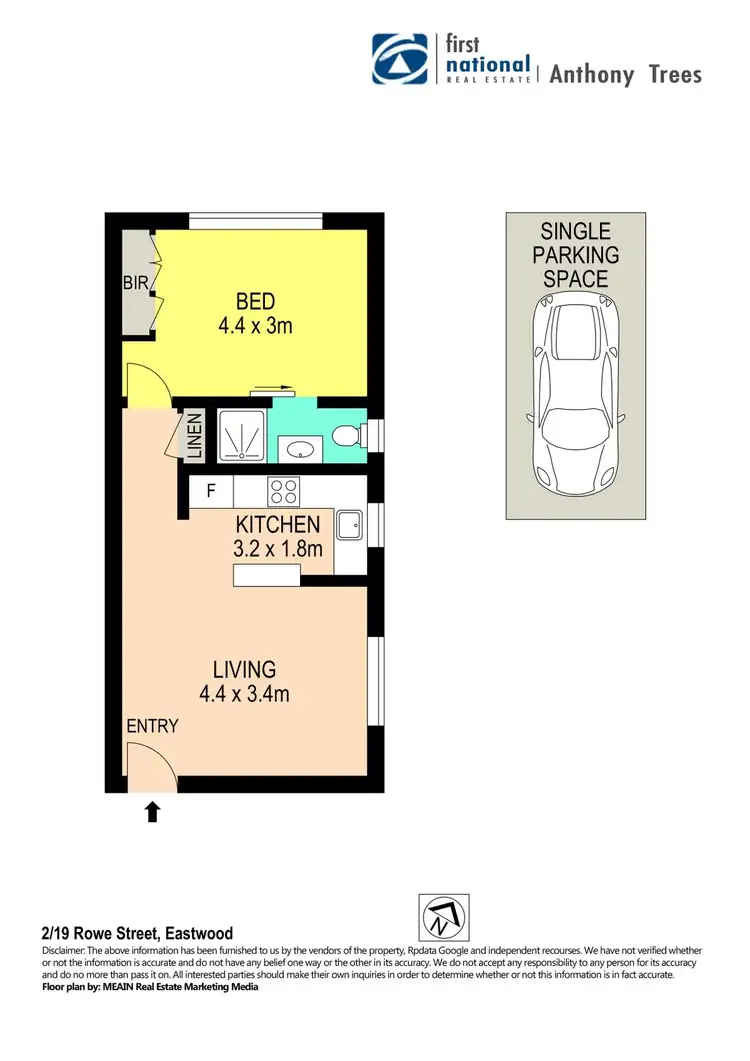 Floorplan of Homely unit listing, 2/19 Rowe Street, Eastwood NSW 2122