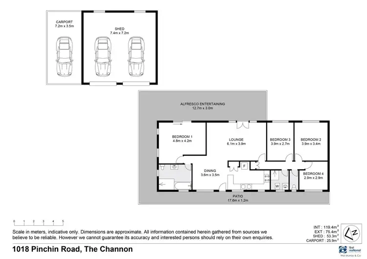 Floorplan of Homely rural property listing, 1018 Pinchin Road, The Channon NSW 2480