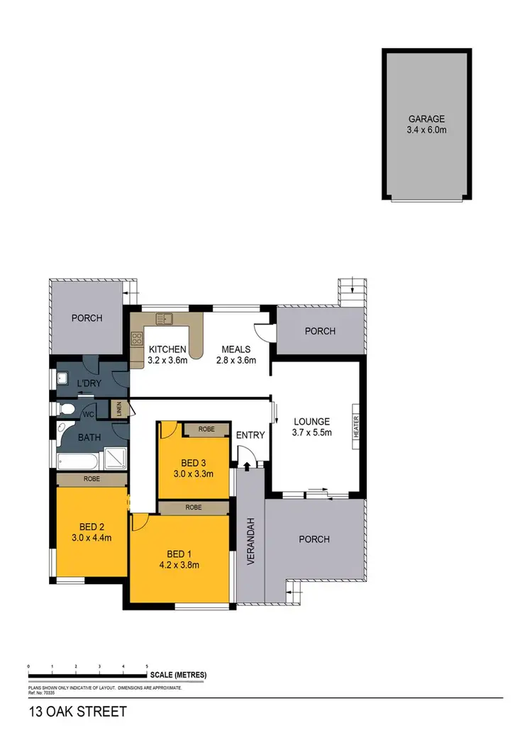 Floorplan of Homely house listing, 13 Oak Street, Golden Square VIC 3555
