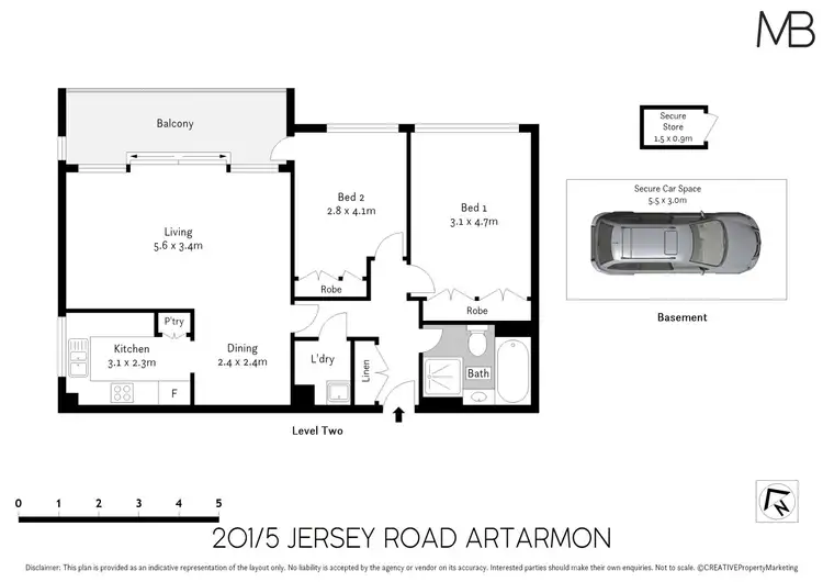 Floorplan of Homely unit listing, 201/5 Jersey Road, Artarmon NSW 2064