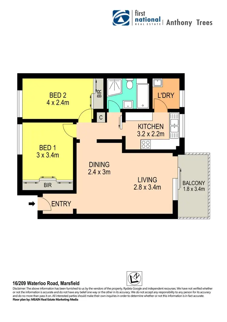 Floorplan of Homely unit listing, 16/209 Waterloo Road, Marsfield NSW 2122