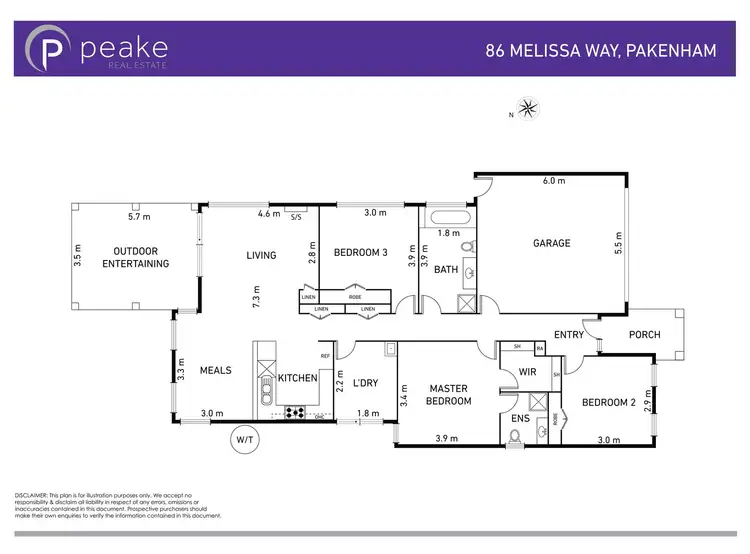 Floorplan of Homely house listing, 86 Melissa Way, Pakenham VIC 3810