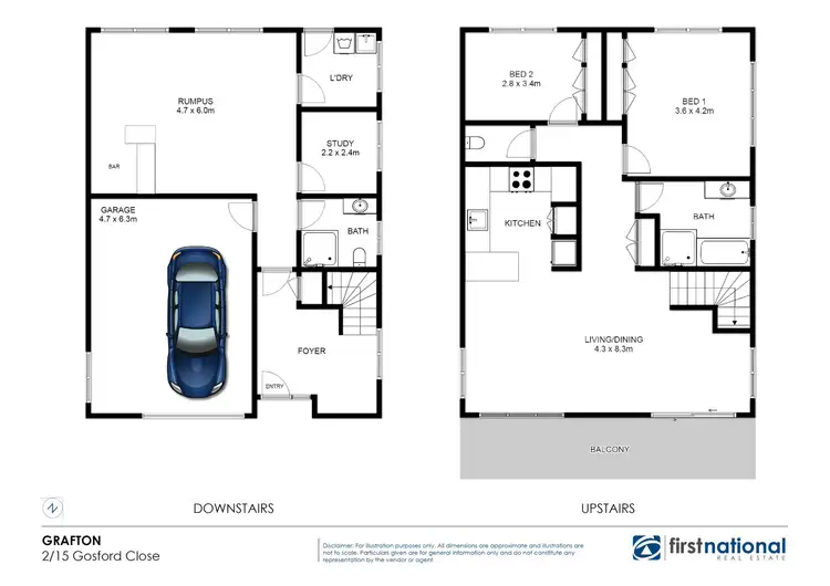 Floorplan of Homely townhouse listing, 2/15 Gosford Close, Grafton NSW 2460