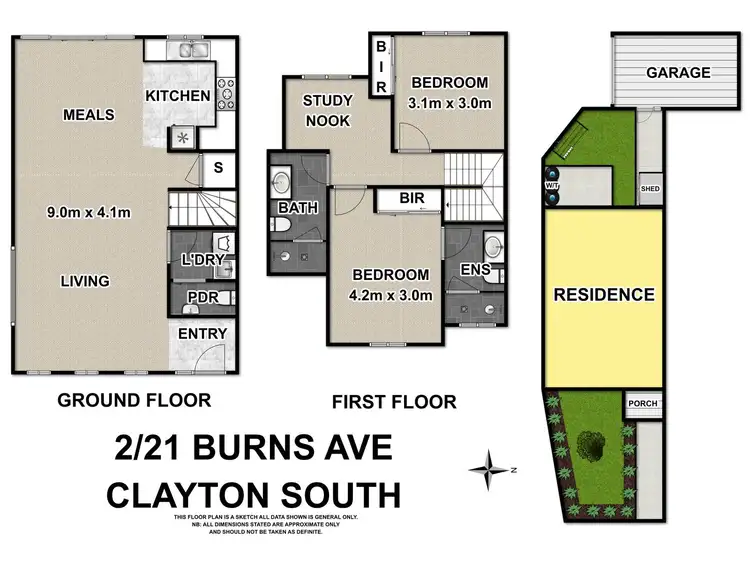 Floorplan of Homely townhouse listing, 2/21 Burns Avenue, Clayton South VIC 3169