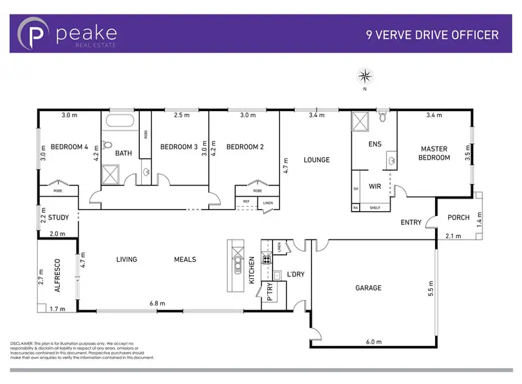 Floorplan of Homely house listing, 9 Verve Drive, Officer VIC 3809