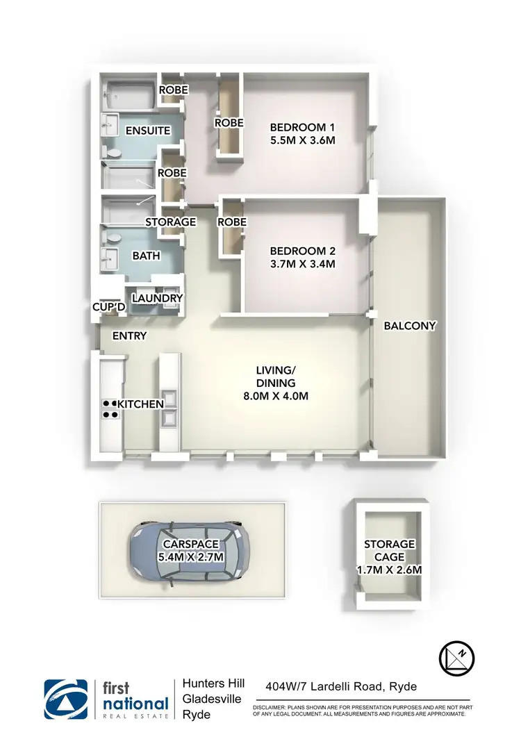 Floorplan of Homely apartment listing, 404W/7 Lardelli Drive, Ryde NSW 2112