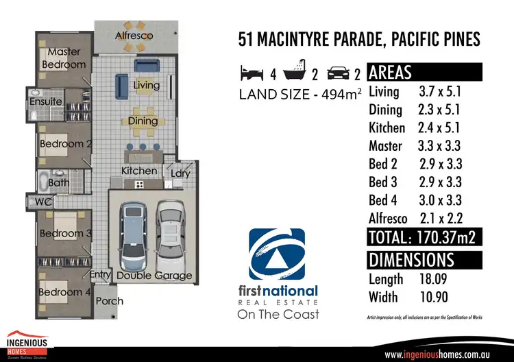 Floorplan of Homely house listing, 51 Macintyre Parade, Pacific Pines QLD 4211