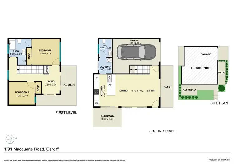 Floorplan of Homely townhouse listing, 1/91 Macquarie Road, Cardiff NSW 2285
