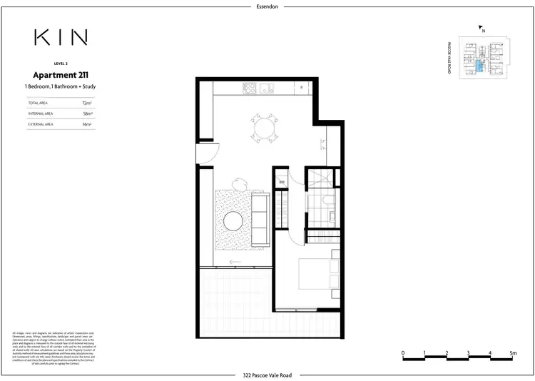 Floorplan of Homely apartment listing, 211/324 Pascoe Vale Road, Essendon VIC 3040