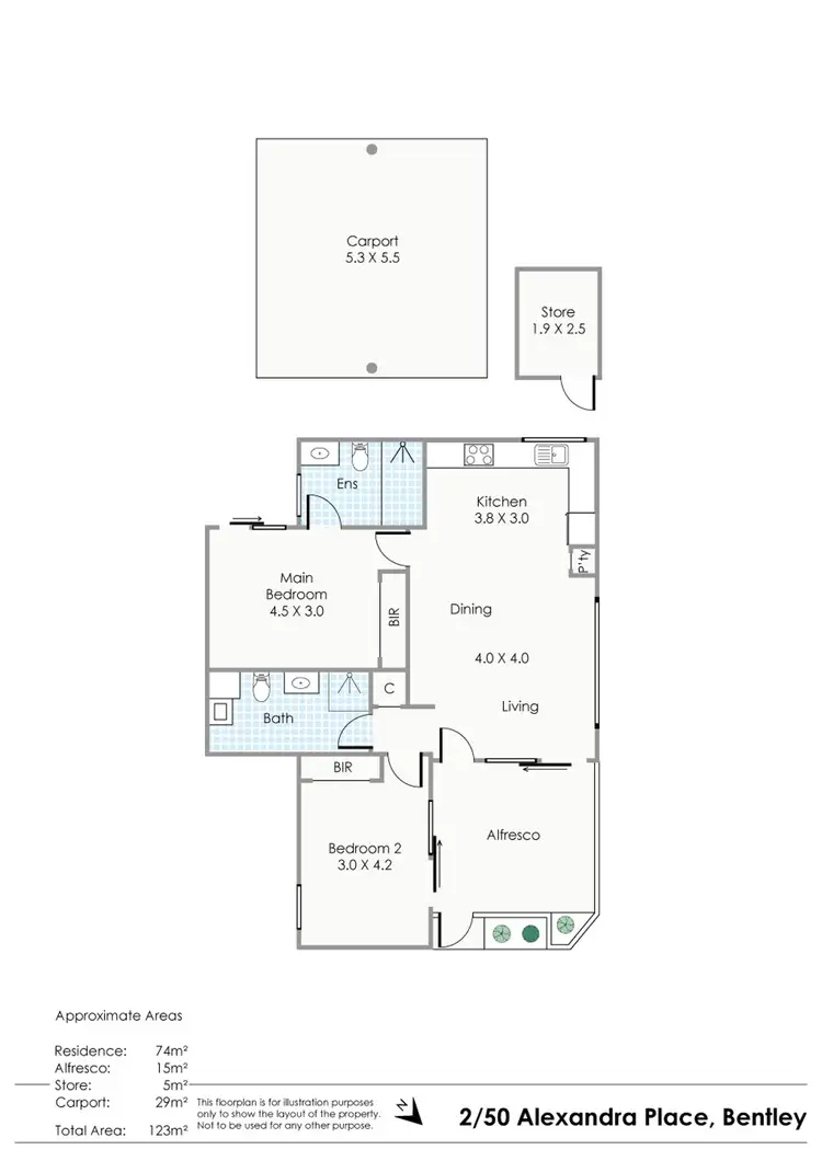 Floorplan of Homely apartment listing, 2/50 Alexandra Place, Bentley WA 6102
