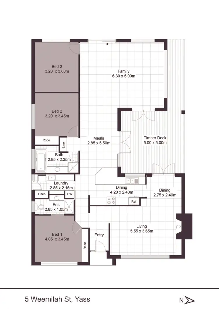 Floorplan of Homely house listing, 5 Weemilah Street, Yass NSW 2582
