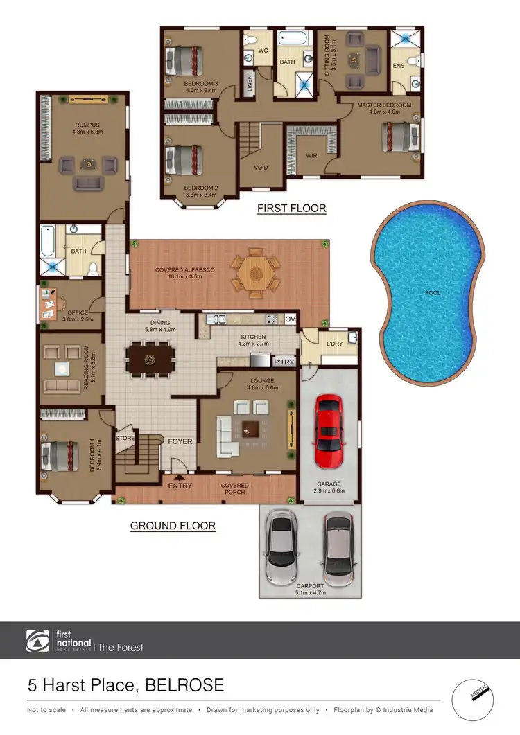 Floorplan of Homely house listing, 5 Harst Place, Belrose NSW 2085