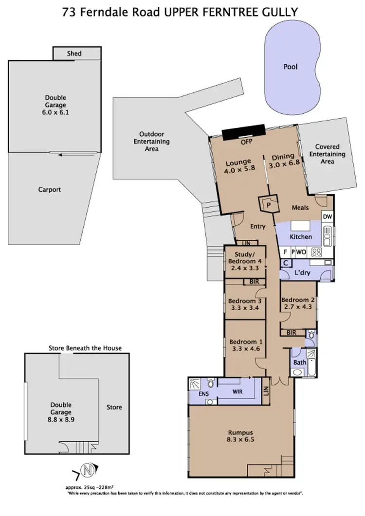 Floorplan of Homely house listing, 73 Ferndale Road, Upper Ferntree Gully VIC 3156