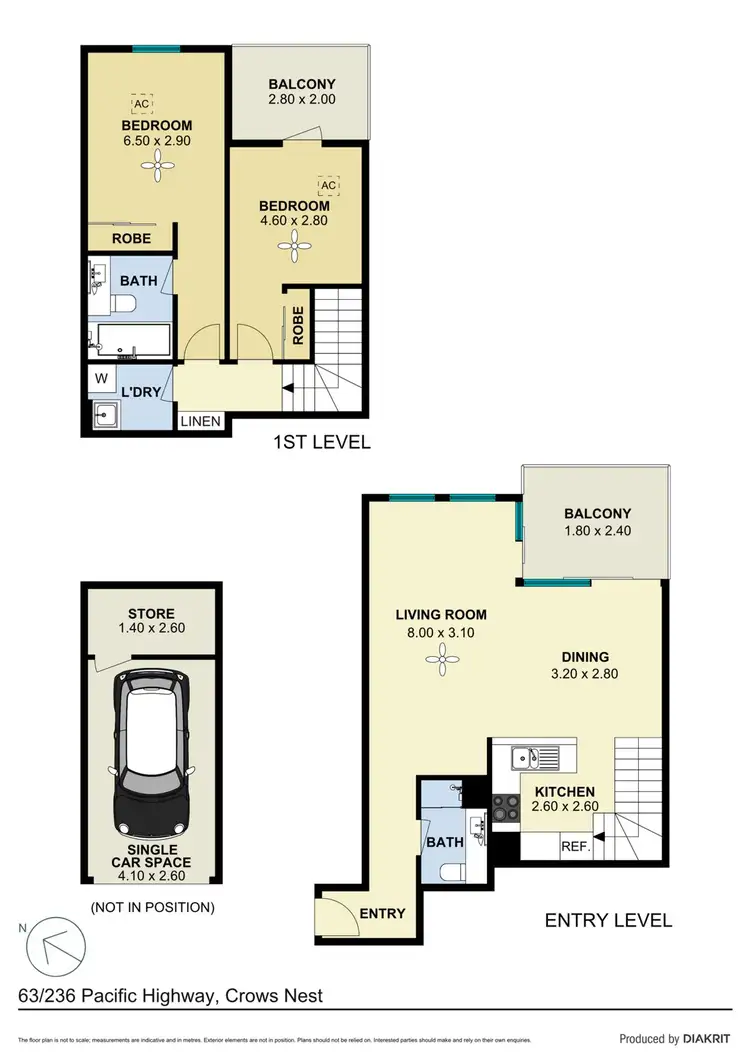 Floorplan of Homely apartment listing, 63/236 Pacific Highway, Crows Nest NSW 2065