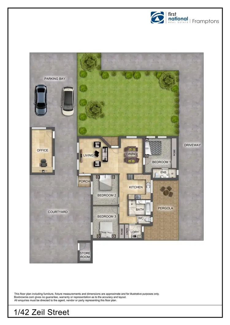 Floorplan of Homely semi-detached listing, 1/42 Zeil Street, Araluen NT 870