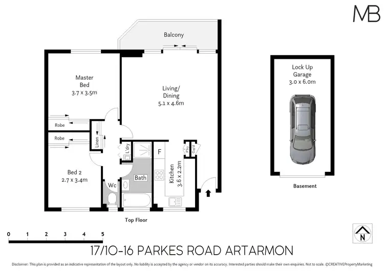 Floorplan of Homely unit listing, 17/10-16 Parkes Road, Artarmon NSW 2064