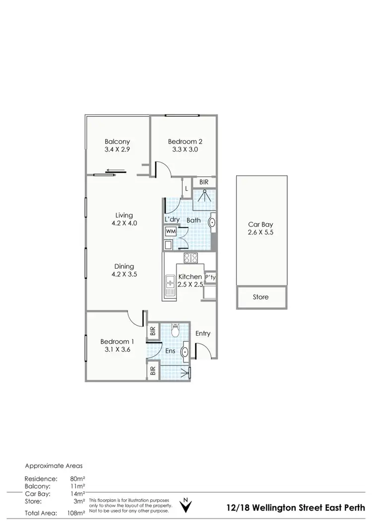 Floorplan of Homely apartment listing, 12/18 Wellington Street, East Perth WA 6004
