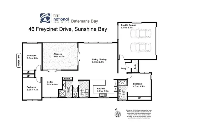 Floorplan of Homely house listing, 46 Freycinet Drive, Sunshine Bay NSW 2536