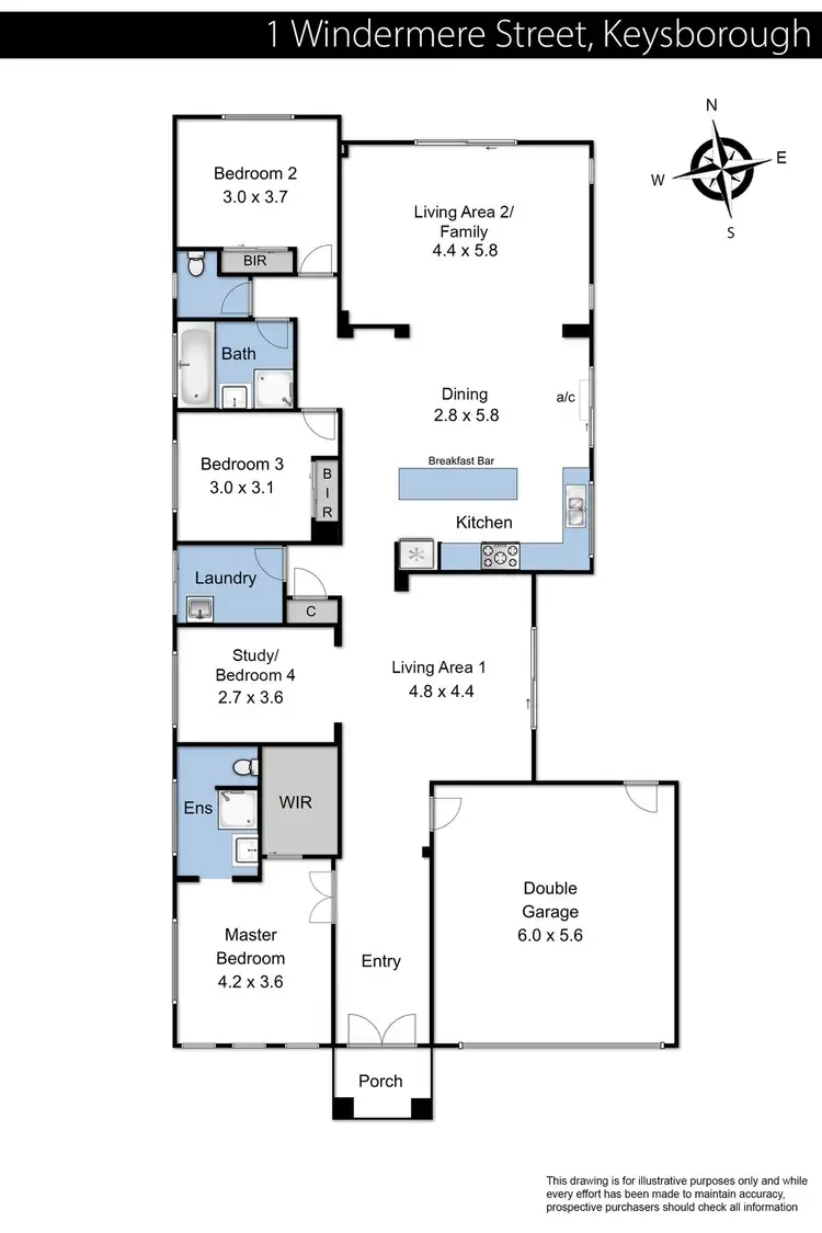 Floorplan of Homely house listing, 1 Windermere Street, Keysborough VIC 3173