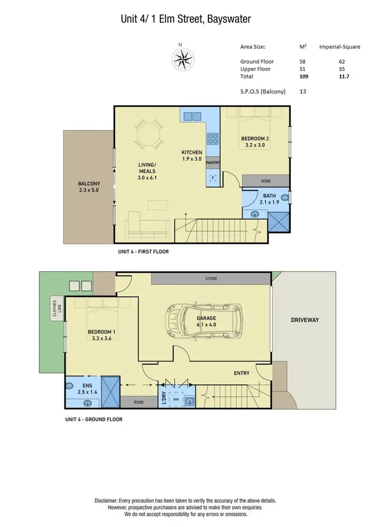 Floorplan of Homely townhouse listing, 4/1 Elm Street, Bayswater VIC 3153