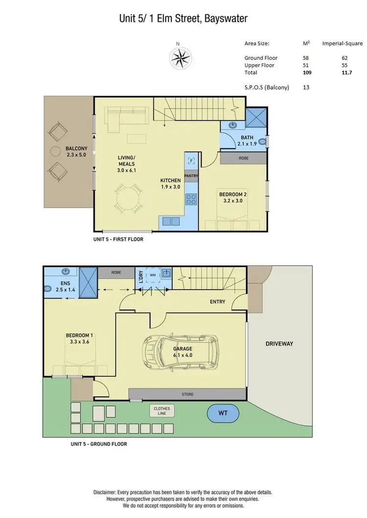Floorplan of Homely townhouse listing, 5/1 Elm Street, Bayswater VIC 3153