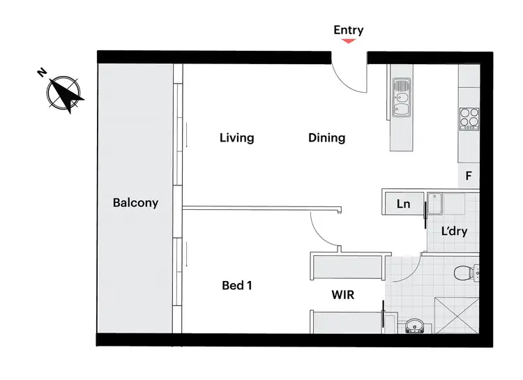 Floorplan of Homely apartment listing, 104/1 Dunphy Street, Wright ACT 2611
