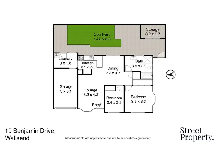 Floorplan of Homely villa listing, 1/19 Benjamin Drive, Wallsend NSW 2287