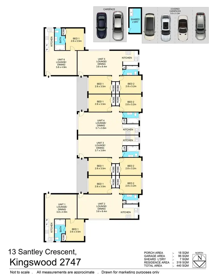 Floorplan of Homely block of units listing, 13 Santley Crescent, Kingswood NSW 2747