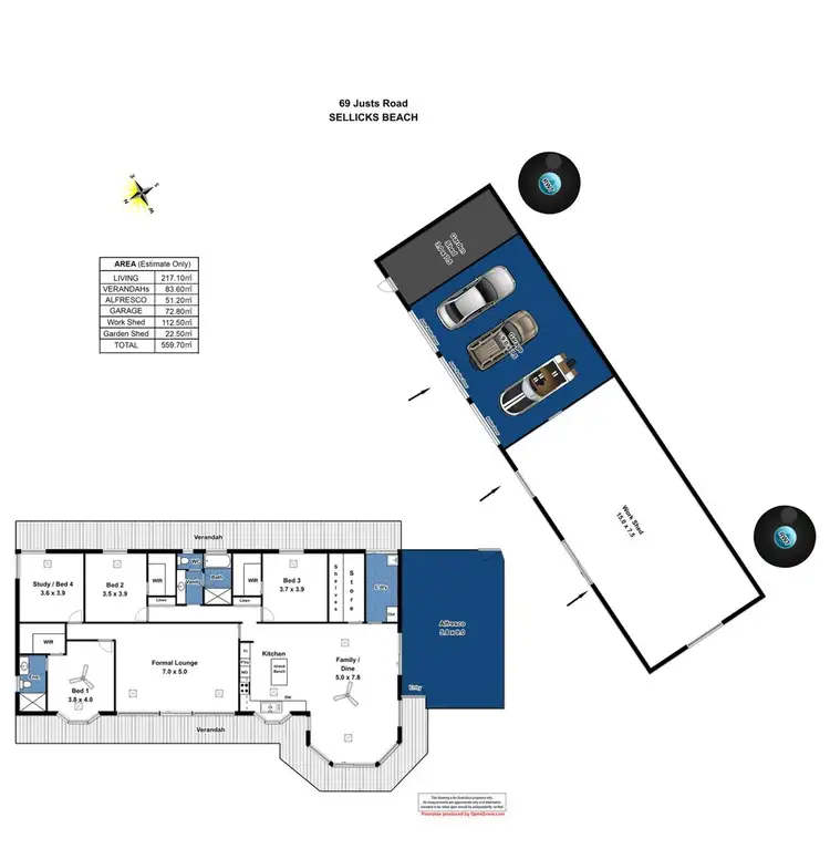 Floorplan of Homely rural property listing, 69 Justs Road, Sellicks Beach SA 5174