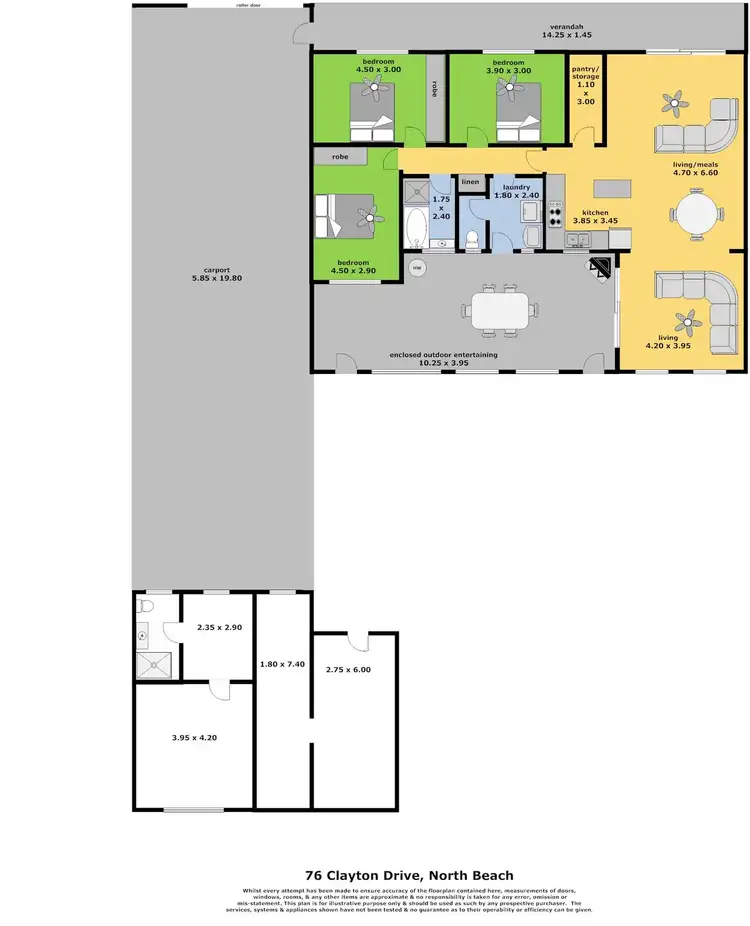 Floorplan of Homely house listing, 76 Clayton Drive, North Beach SA 5556