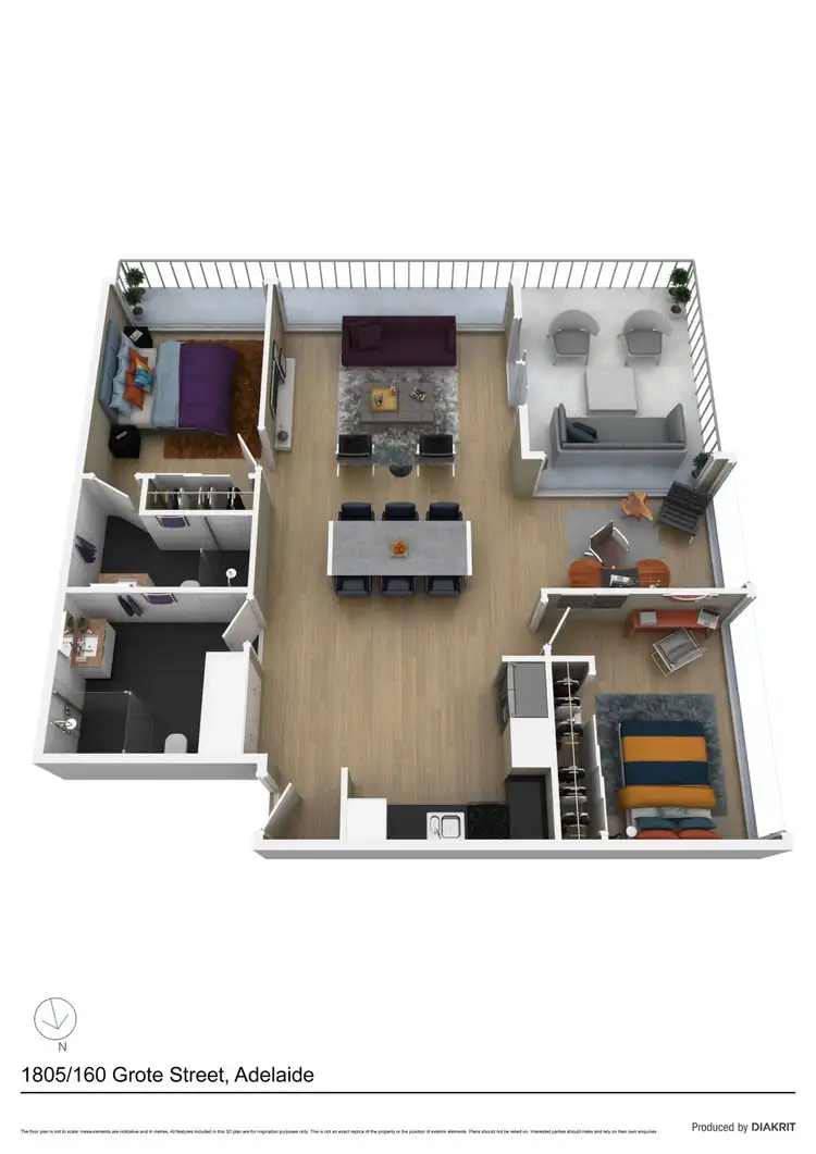 Floorplan of Homely apartment listing, 1805/152-160 Grote Street, Adelaide SA 5000