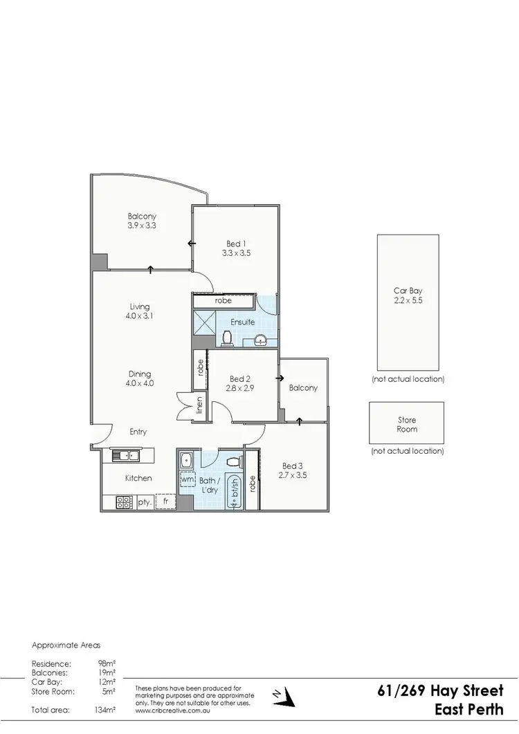 Floorplan of Homely apartment listing, 61/269 Hay Street, East Perth WA 6004