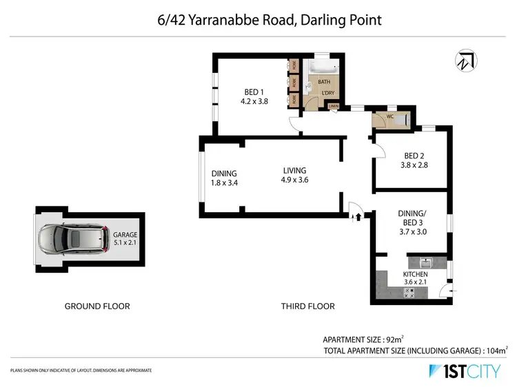 Floorplan of Homely apartment listing, 6/42 Yarranabbe Road, Darling Point NSW 2027