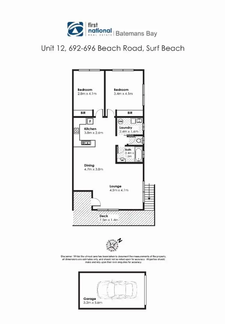 Floorplan of Homely unit listing, 12/692-696 Beach Road, Surf Beach NSW 2536