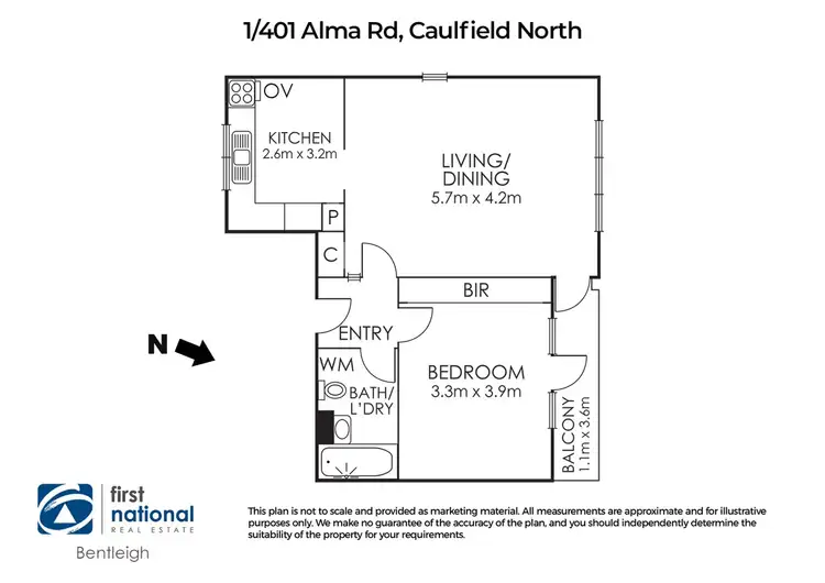 Floorplan of Homely apartment listing, 1/401 Alma Road, Caulfield North VIC 3161