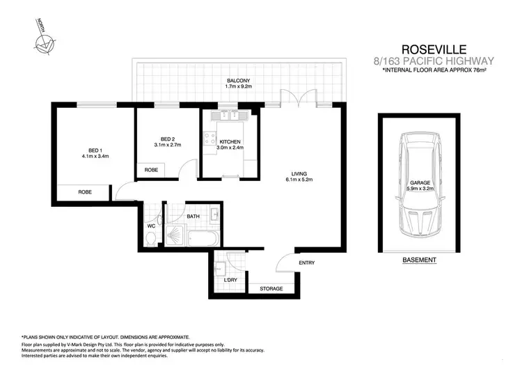 Floorplan of Homely apartment listing, 8/163 Pacific Highway, Roseville NSW 2069