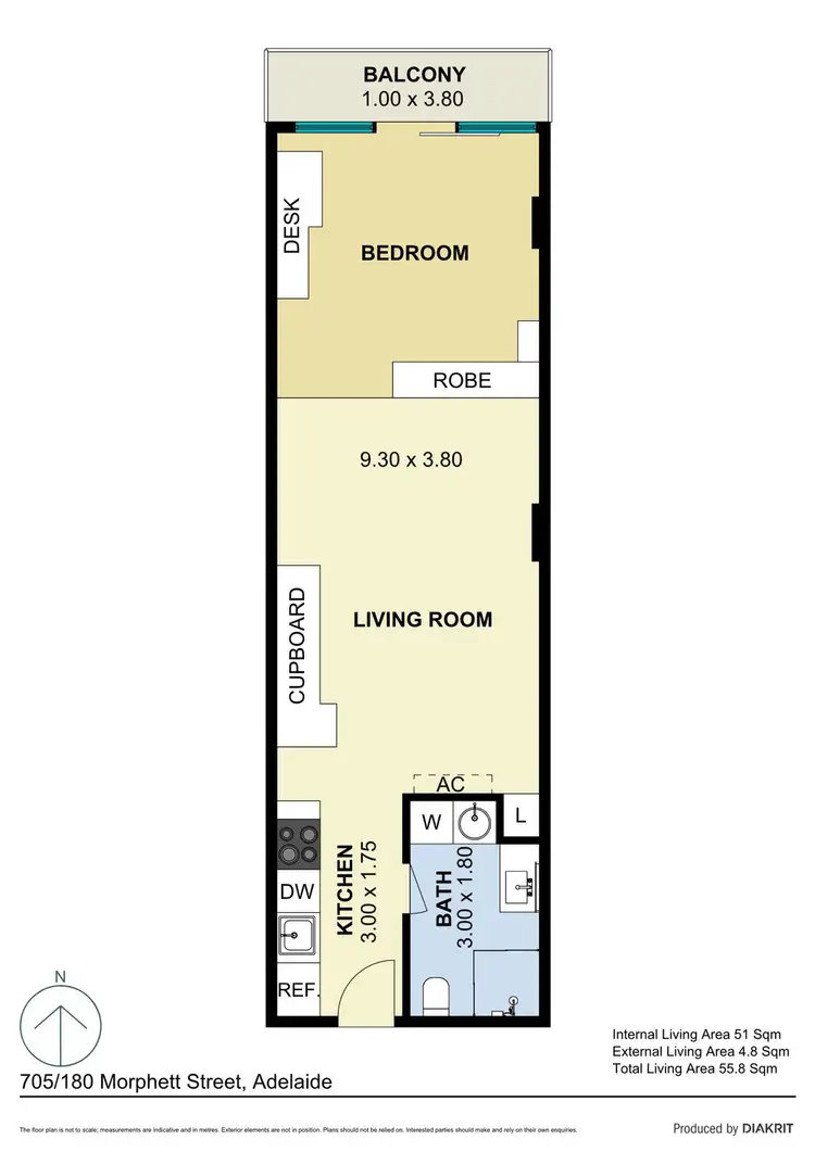 Floorplan of Homely apartment listing, 705/180 Morphett Street, Adelaide SA 5000
