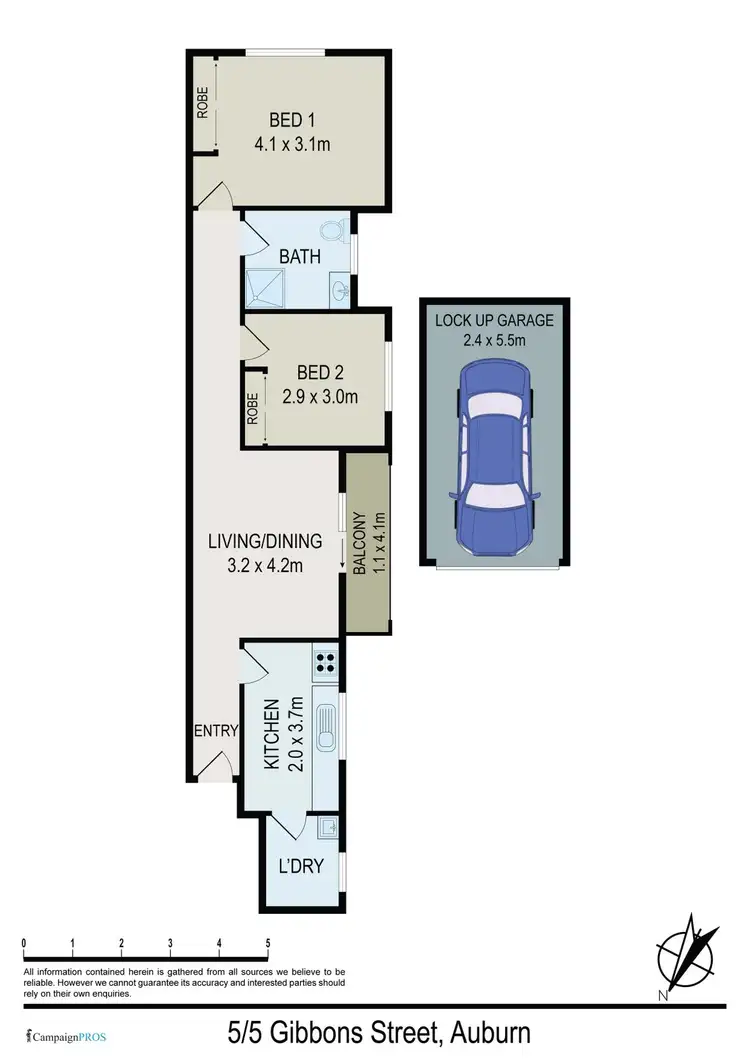 Floorplan of Homely unit listing, 5/5 Gibbons Street, Auburn NSW 2144