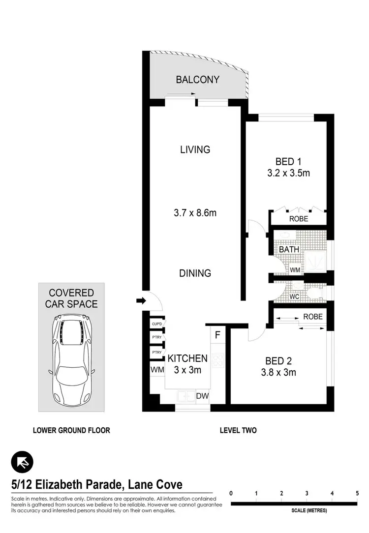 Floorplan of Homely apartment listing, 5/12 Elizabeth Parade, Lane Cove NSW 2066