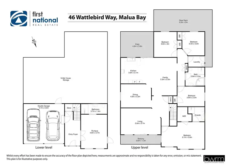 Floorplan of Homely house listing, 46 Wattlebird Way, Malua Bay NSW 2536