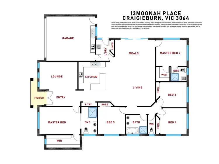 Floorplan of Homely house listing, 13 Moonah Place, Craigieburn VIC 3064