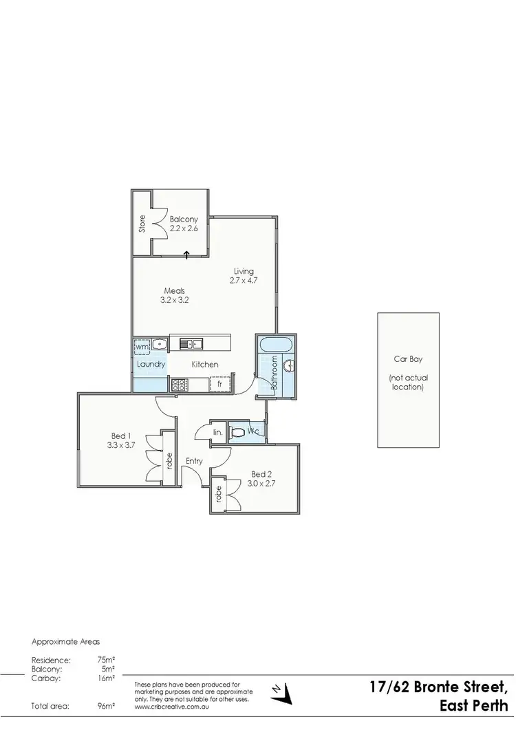 Floorplan of Homely apartment listing, 17/62 Bronte Street, East Perth WA 6004