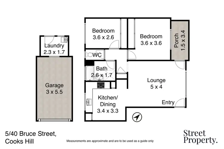 Floorplan of Homely apartment listing, 5/40 Bruce Street, Cooks Hill NSW 2300