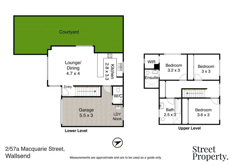 Floorplan of Homely townhouse listing, 2/57A Macquarie Street, Wallsend NSW 2287