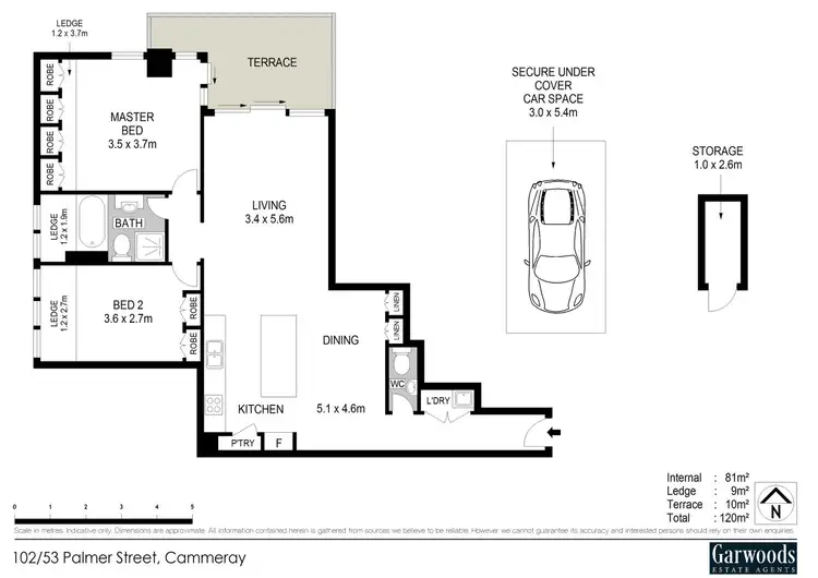 Floorplan of Homely apartment listing, 102/53 Palmer Street, Cammeray NSW 2062