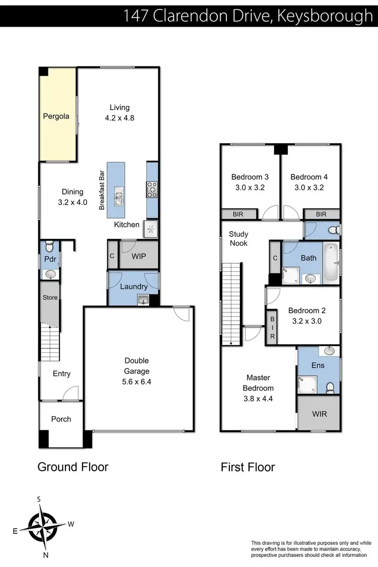 Floorplan of Homely house listing, 147 Clarendon Drive, Keysborough VIC 3173
