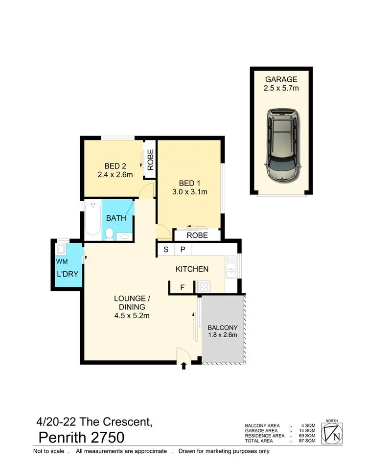 Floorplan of Homely unit listing, 4/20-22 The Crescent, Penrith NSW 2750