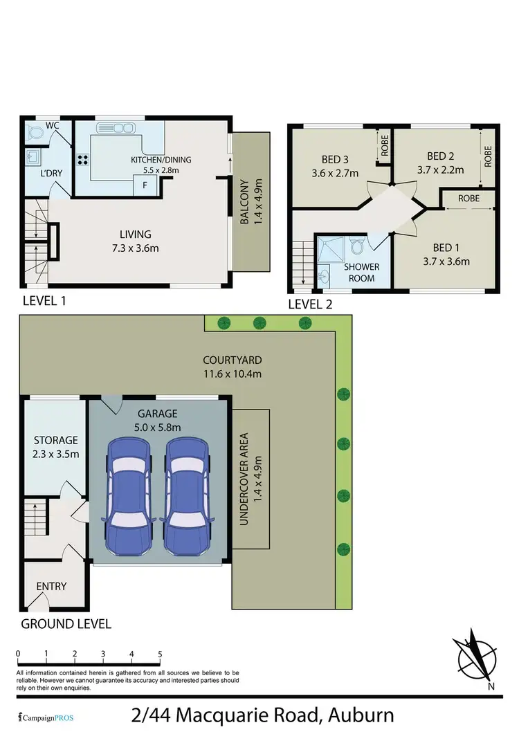 Floorplan of Homely unit listing, 2/44 Macquarie Road, Auburn NSW 2144