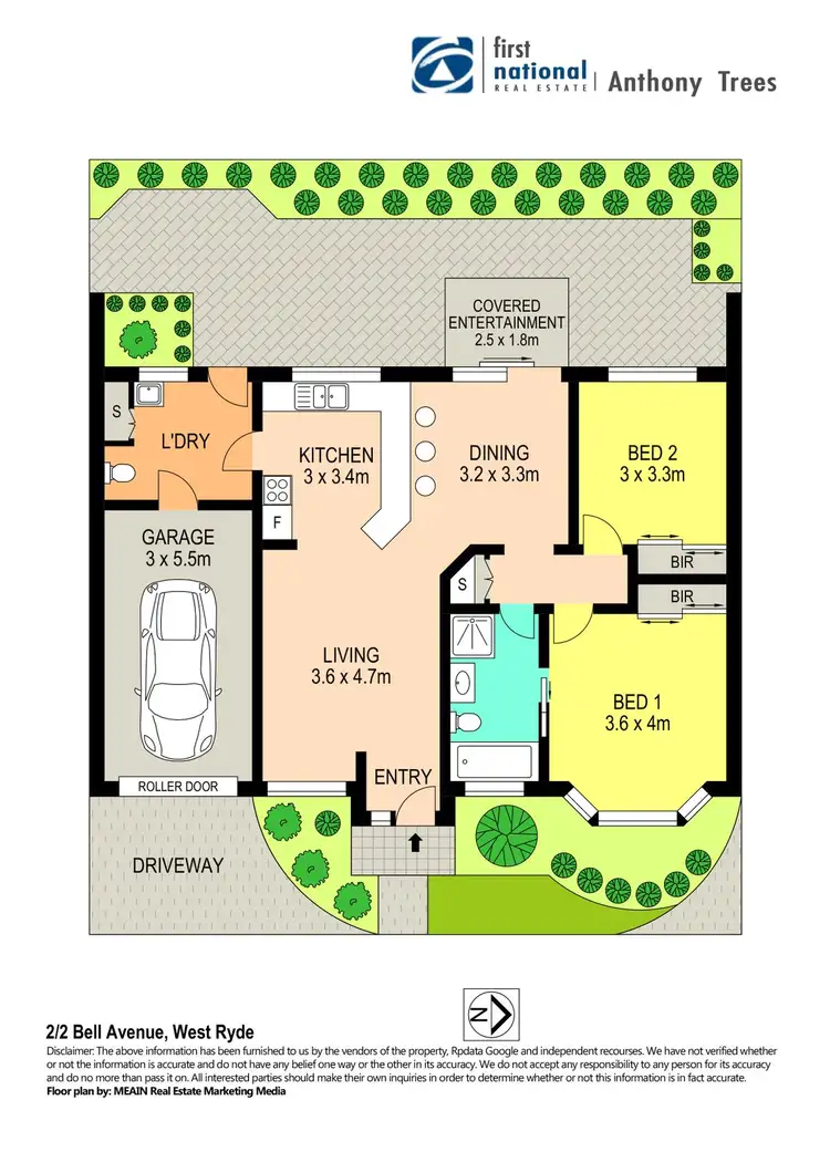 Floorplan of Homely villa listing, 2/2 Bell Avenue, West Ryde NSW 2114