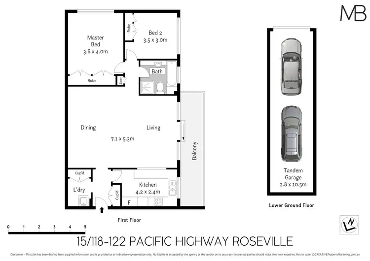 Floorplan of Homely unit listing, 15/118-122 Pacific Highway, Roseville NSW 2069